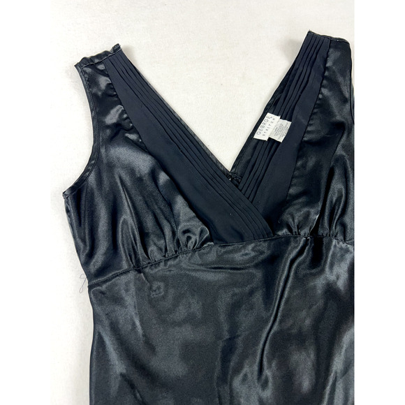 Y2K Black Stain double‎ v tank top Pleated Glam 90s Grunge Goth Whimsifairy - Picture 2 of 10